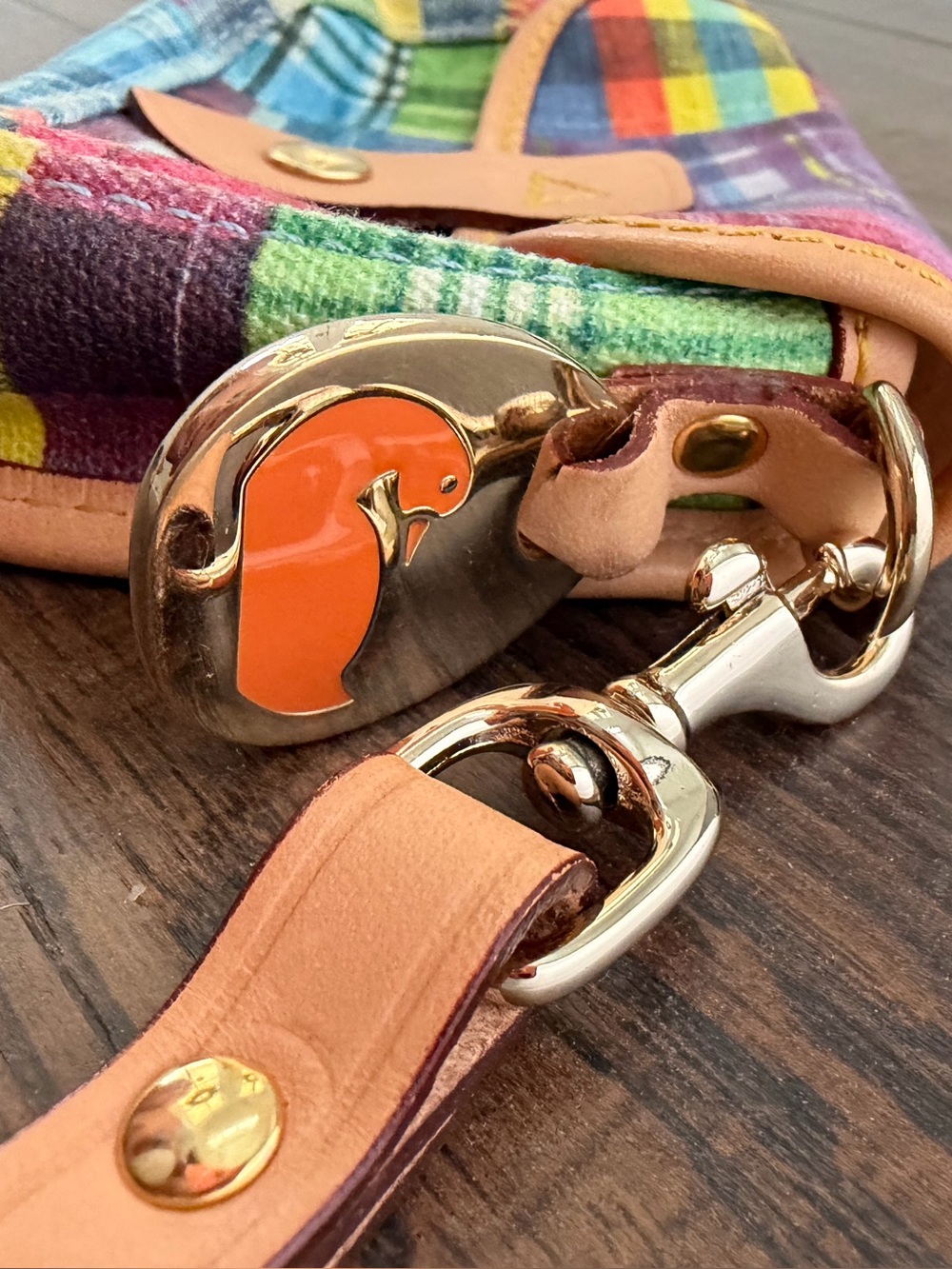 Dooney & Bourke Vintage Y2K Madras Patchwork Wristlet Pouch | Plaid Snap Clutch - Picture 2 of 5